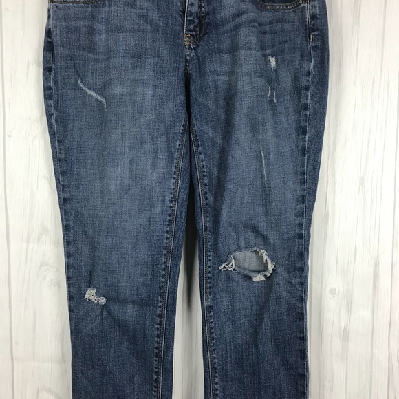 New York Company Skinny Distress Jeans Size 6 Blue - Picture 4 of 8
